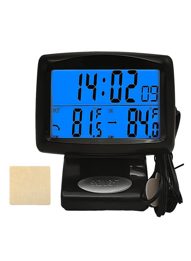 KVAEY Car Digital Thermometer Clock, Dashboard Luminous Thermometer Date Clock with LCD Backlight Display, Vehicle Indoor Outdoor Multifunctional 2 in 1 Dual Fahrenheit Date Clock - Image 1